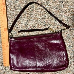 HOBO Rich Burgundy Leather Wristlet Wallet - Discount Shipping